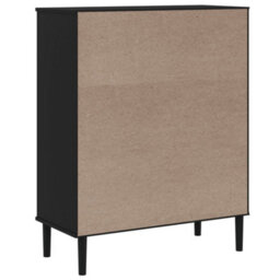 Berkfield Highboard Senja Rattan Look Black 90X40X112Cm Solid Wood Pine - thumbnail 8