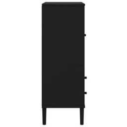Berkfield Highboard Senja Rattan Look Black 90X40X112Cm Solid Wood Pine - thumbnail 7