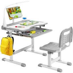 Gainoom Kids Desk And Chair Set Height Adjustable Kids Study Table And Chair Set W/book Stand - thumbnail 1
