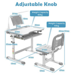 Gainoom Kids Desk And Chair Set Height Adjustable Kids Study Table And Chair Set W/book Stand - thumbnail 2