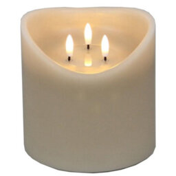 Luxe  Collection  Natural  Glow  6X6  Taupe  Melted  Led  Candle