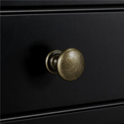 Yaheetech Black Bedside Table With 2 Drawers And 1 Cubby (H)600mm (W)400mm (D)350mm - thumbnail 6