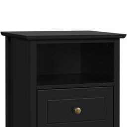 Yaheetech Black Bedside Table With 2 Drawers And 1 Cubby (H)600mm (W)400mm (D)350mm - thumbnail 9