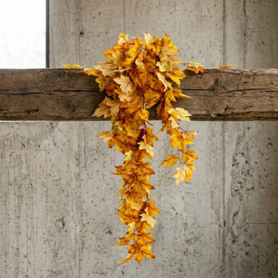 Leaf 70Cm Artificial Trailing Grape Ivy Plant Faux Hanging Foliage - Yellow - image 1