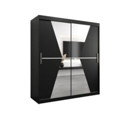 Arte Morocco Contemporary 2 Mirrored Sliding Door Wardrobe 9 Shelves 2 Rails Black Matt (H)2000mm (W)1800mm (D)620mm - thumbnail 1