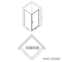 Fino Stone Carmen Niche 8mm Glass Shower Door In Black - 90 X 195Cm - thumbnail 9