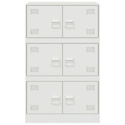 Berkfield Sideboard White 67X39X107 Cm Steel - thumbnail 6