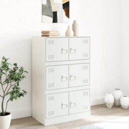 Berkfield Sideboard White 67X39X107 Cm Steel - thumbnail 3