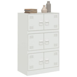 Berkfield Sideboard White 67X39X107 Cm Steel - thumbnail 5