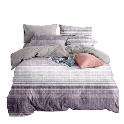Neel Blue Double Printed Duvet Cover & 2 Matching Pillow Cases - Purple - image 1