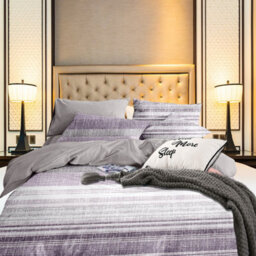 Neel Blue Double Printed Duvet Cover & 2 Matching Pillow Cases - Purple - thumbnail 6