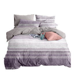 Neel Blue Double Printed Duvet Cover & 2 Matching Pillow Cases - Purple - thumbnail 1