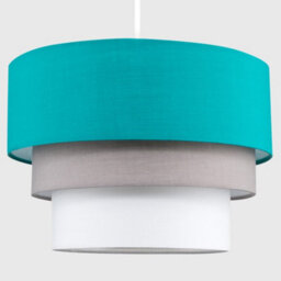 Valuelights Aztec 3 Tier Teal Fabric Ceiling Light Shade (D)30Cm - thumbnail 3