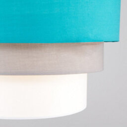 Valuelights Aztec 3 Tier Teal Fabric Ceiling Light Shade (D)30Cm - thumbnail 2