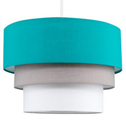 Valuelights Aztec 3 Tier Teal Fabric Ceiling Light Shade (D)30Cm