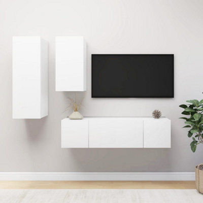 Berkfield 4 Piece Tv Cabinet Set White Engineered Wood - image 1