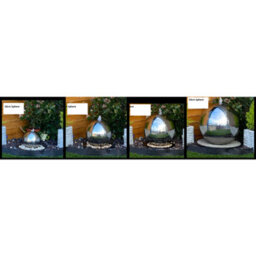 Outdoor Living UK 50Cms Stainless Steel Sphere Mains Power Water Feature With Cover - thumbnail 3