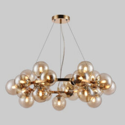 Luminosa Lighting Luminosa Modern Hanging Pendant Golden 25 Light  With Cognac Shade, G9 - thumbnail 2