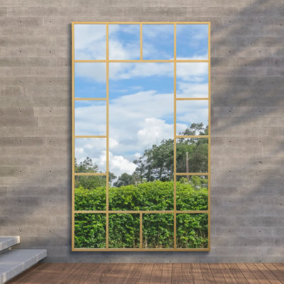 Mirroroutlet The Genestra Gold Modern Wall Leaner Garden Mirror 200 X 120Cm - image 1