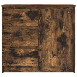 Berkfield Sideboard With Drawer Smoked Oak 71X35X65 Cm Engineered Wood - thumbnail 6