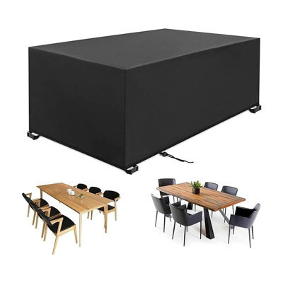 Garden Furniture Cover, 180 X 120 X 74 Cm, 420D Oxford, Rectangular, Black, Waterproof Windproof Uv - image 1