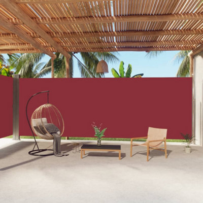 Berkfield Retractable Side Awning Red 220X1000 Cm - image 1