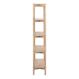 Wyld Haus Berrytwist White Oak Veneer Bookcase, 4 Open Shelves, Scandinavian Matt Finish - thumbnail 4