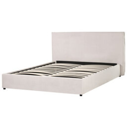 Beliani Ottoman Bed Velvet Lavaur 160 X 200 Cm (Eu King Size) Off-White - thumbnail 4