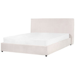 Beliani Ottoman Bed Velvet Lavaur 160 X 200 Cm (Eu King Size) Off-White - thumbnail 6
