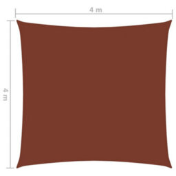 Berkfield Sunshade Sail Oxford Fabric Square 4X4 M Terracotta - thumbnail 6