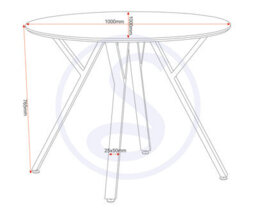 Seconique Athens Round Dining Table - L100 X W100 X H76.5 Cm - Concrete Effect/black - thumbnail 5