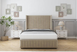 "Comfort Chester Almond Coniston Divan Bed Set No Drawers - 54"" Wingback & 12"" Footboard 2'6 Small Single" - thumbnail 1