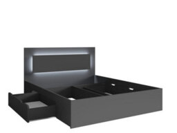 Arte Contemporary Graphite Divan Bed Eu Super King 180X200Cm - Luxury Storage Bed With Led And Drawers - thumbnail 3
