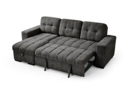 Beehive Furniture - Porto Universal Corner Sofa Bed - Grey Upholstered Corner Couch - thumbnail 4