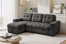Beehive Furniture - Porto Universal Corner Sofa Bed - Grey Upholstered Corner Couch - thumbnail 3