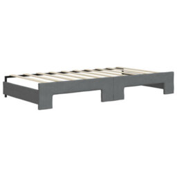 Berkfield Daybed With Trundle Dark Grey 90X190 Cm Fabric - thumbnail 8