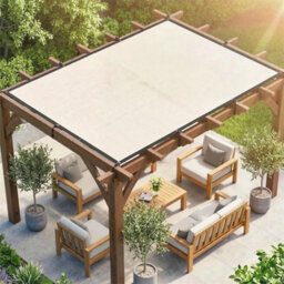 Sun Shade Sail With Uv Protection 3 X 3.6 M Beige - thumbnail 3