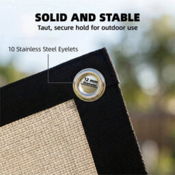 Sun Shade Sail With Uv Protection 3 X 3.6 M Beige - thumbnail 4