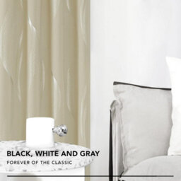 Deconovo Wave Line Foil Printed Blackout Curtains Thermal Curtains Eyelet Curtains For Bedroom 46 X 72 Inch Beige Two Panels - thumbnail 2
