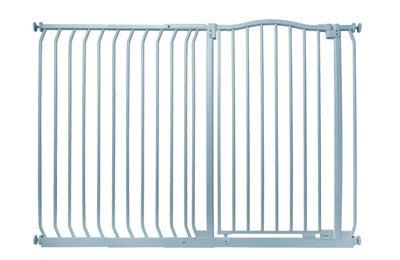 Safetots Extra Tall Curved Top Safety Gate, 134Cm - 143Cm, Matt Grey, Extra Tall 100Cm In Height, Pressure Fit Stair Gate - image 1
