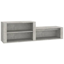 Berkfield Elegant Shoe Cabinet Concrete Grey 150X35X45 Cm Engineered Wood - thumbnail 1