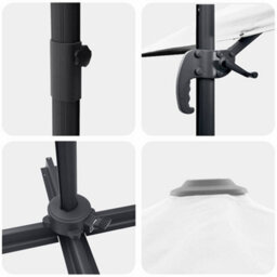 Berkfield Cantilever Roma Parasol Sand 286X285X265 Cm Aluminium - thumbnail 9