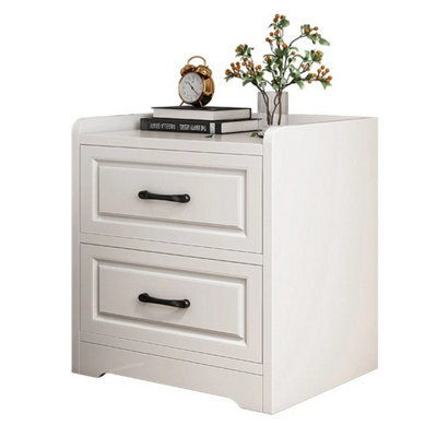 2 Drawers Bedside Cabinet Classic  Nightstand - Wooden Bedroom Storage Furniture - image 1