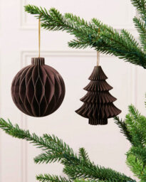 Werchristmas Set Of 12 Espresso Paper Christmas Decorations, 15 Cm - thumbnail 3