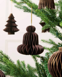 Werchristmas Set Of 12 Espresso Paper Christmas Decorations, 15 Cm - thumbnail 4