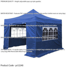 Loops Durable 3X3M Pop-Up Gazebo With Waterproof Side Walls - Ideal Outdoor Garden Pavilion Tent - thumbnail 2