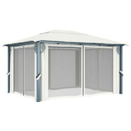 Berkfield Gazebo With Curtain 400 X 300 Cm Cream Aluminium - thumbnail 4