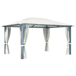 Berkfield Gazebo With Curtain 400 X 300 Cm Cream Aluminium - thumbnail 5