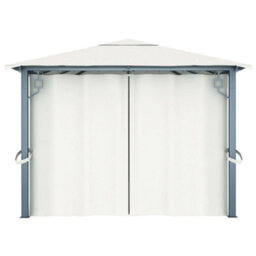 Berkfield Gazebo With Curtain 400 X 300 Cm Cream Aluminium - thumbnail 7