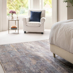 Loomed Abstract Design Cotton Chenille Rug Grey Beige Gold Machine Washable 200Cm X 290Cm - thumbnail 3